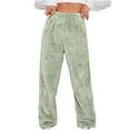 thumbnail image 1 of Kaemgyyd Women's Sherpa Long Pants Plush Warm High Waist Loose Trousers Fleece Comfy Warm Pajama Pants Lounge Sleepwear, 1 of 5