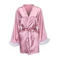 thumbnail image 1 of Kaemgyyd Women's Short Bathrobe Lightweight Silky Satin Robes Bridesmaid Bride Party Kimono Plus Szie Sleepwear, 1 of 7