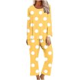 thumbnail image 1 of Kaemgyyd Women's Sleepwear Fall Long Sleeve Top and Wide Leg Pants Pajama Set Print Nighty 2 Piece Lounge Outfits, 1 of 5