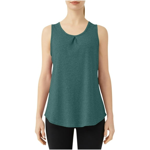 Kaemgyyd Women's Sleeveless Workout Tops Breathable Lightweight Crew Neck Active Tennis Yoga Tank Shirts for Athletic Running