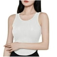 thumbnail image 1 of Kaemgyyd Women's Stretch Layering Tops Soft Scoop Neck Sleeveless Tank Shirt Casual Curved Hem Built-In Bra Pajama Tee Sleepwear, 1 of 6