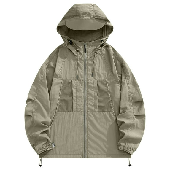Kaemgyyd Women's Sun Protection Hoodie Jacket Lightweight Long Sleeve Windbreaker Outwear Plus Size Athletic Hiking Outdoor Coat