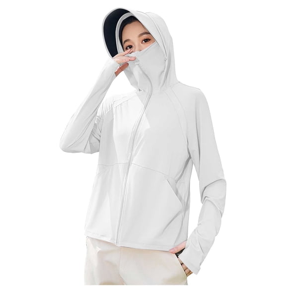 Kaemgyyd Women's Sun Protection Hoodie Lightweight UPF 50  Long Sleeve Outdoor Fishing Hiking Sun Shirt with Mask