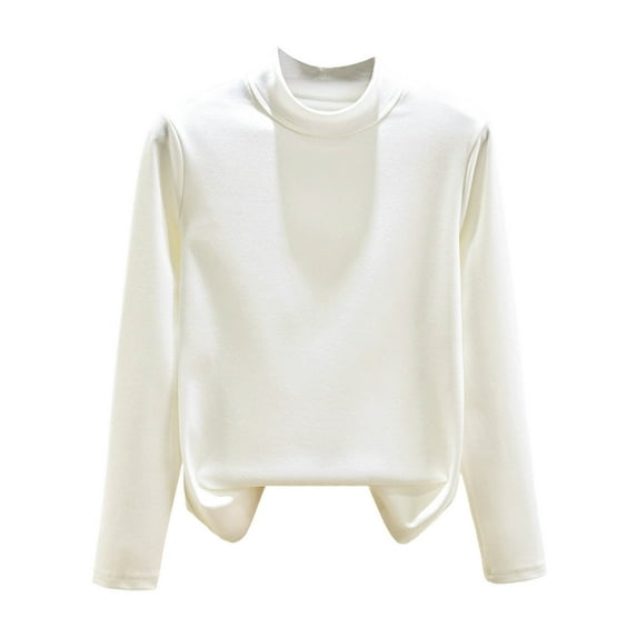Kaemgyyd Women's Thermal Shirts Winter Warm Mock Neck Pullover Long Sleeve Undershirt Tops Solid Color Fall Base Layer
