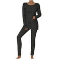thumbnail image 1 of Kaemgyyd Women's Two Piece Outfit Plus Size Long Sleeve Crewneck Tops with Slit and Leggings Long Pants Casual Loose Set, 1 of 5