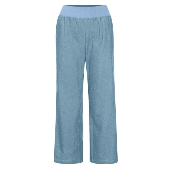 Kaemgyyd Women's Wide Leg Pants with Pockets Fashion High Waist Loose Sweatpants Jeans Look Yoga Workout Lounge Trousers