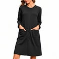 thumbnail image 1 of Kaemgyyd Women's Zipper Robe Soft Comfy Long Sleeve Housecoats Knee Length House Dress Loungewear Lightweight Nightgown with Pockets, 1 of 6