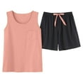 thumbnail image 1 of Kaemgyyd Womens 2 Piece Outfits Fashion Sleeveless Crew Neck Tunic Tops and Elastic Waist Shorts Sleepwear Sets, 1 of 5