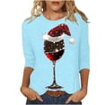 thumbnail image 1 of Kaemgyyd Womens 3/4 Sleeve Tops Casual Loose Christmas Tee Cute Print Crew Neck Shirts for Women Fashion Clothing, 1 of 4