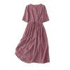 thumbnail image 1 of Kaemgyyd Womens Boho Floral Dresses Flowy A-Line Summer Dresses Cute Half Sleeve V Neck Button up Casual Midi Sundress, 1 of 7