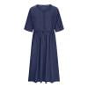 thumbnail image 1 of Kaemgyyd Womens Boho Floral Dresses Flowy A-Line Summer Dresses Cute Half Sleeve V Neck Button up Casual Midi Sundress, 1 of 7