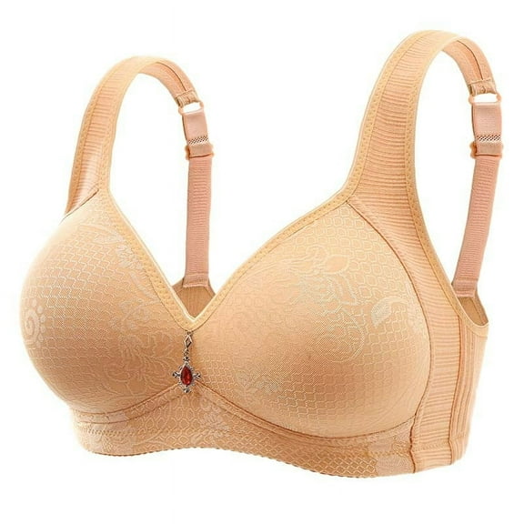 Kaemgyyd Womens Bra No Underwire Fashion Print V Neck Cotton Bra Full Coverage Padded Breathable Leisure Bralette