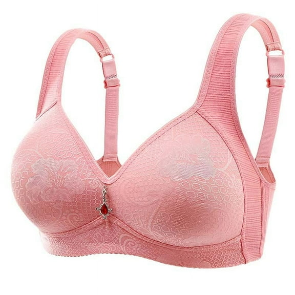 Kaemgyyd Womens Bra No Underwire Fashion Print V Neck Cotton Bra Full Coverage Padded Breathable Leisure Bralette