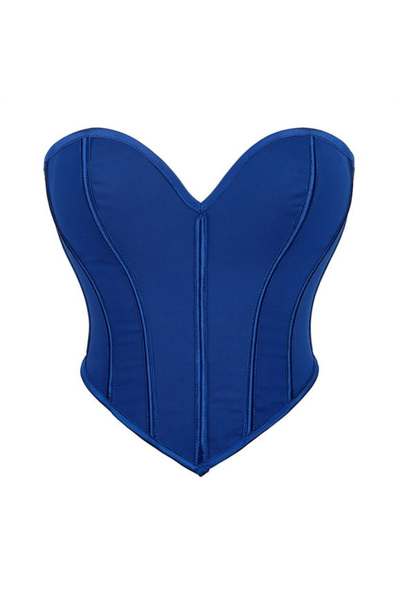 Womens Breathable Corset Top Classic Solid Color Overbust Corset Fashion Strapless Body Shaper for Women