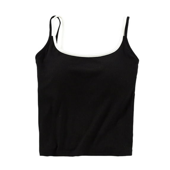 Kaemgyyd Womens Camisoles Tops with Built in Padded Bra Soft Basic Breathable Tank Shirt Ribbed Sleeveless Undershirt Sleepwear