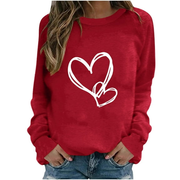 Kaemgyyd Womens Crew Neck Sweatshirts Casual Loose Long Sleeve Tops Fashion Lightweight Print Pullover