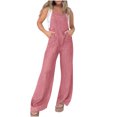 thumbnail image 1 of Kaemgyyd Womens Denim Bib Overalls Summer Wide Leg Spaghetti Strap Jean Pants Jumpsuits Trendy Fashion One-Piece Outfit with Pockets, 1 of 7