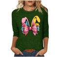 thumbnail image 1 of Kaemgyyd Womens Easter Tops Casual Loose V Neck T Shirt Cute Graphics 3/4 Sleeve Tee Spring Casual Blouse, 1 of 5