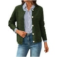thumbnail image 1 of Kaemgyyd Womens Fall Coat Solid Color Textured Open Front Long Sleeve Cardigan Sweaters Crewneck Button down Knit Tops, 1 of 5