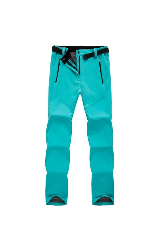 Womens Outdoor Snow Ski Pants Casual Lightweight Fleece Lined Waterproof Hiking Trousers with Zipper Pockets