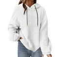 thumbnail image 1 of Kaemgyyd Womens Oversized Sherpa Pullover Hoodie Fuzzy Fleece Lined Sweatshirt Solid Color Long Sleeve Drawstring Outwear, 1 of 6