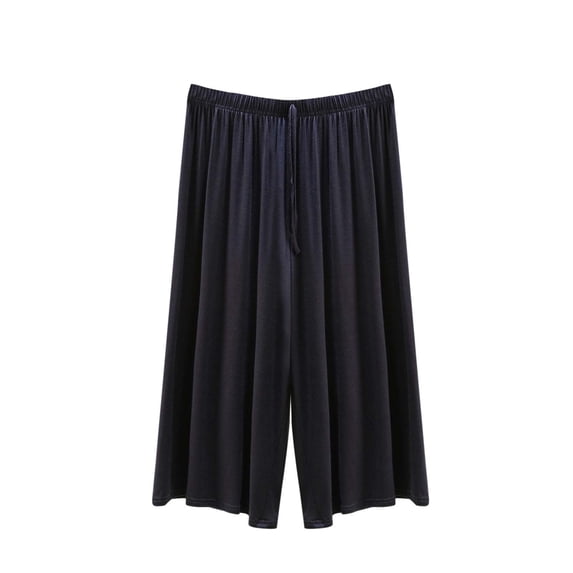 Kaemgyyd Womens Pajama Pants Flowy Wide Leg Capri Yoga Pants Lounge Comfy Sleep Pj Bottoms Sleepwear with Pockets