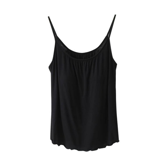 Kaemgyyd Womens Pajama Top Soft Cozy Scoop Neck Camisole Flowy Pleated Sleeveless Ruffle Hem Sleewear Loungewear