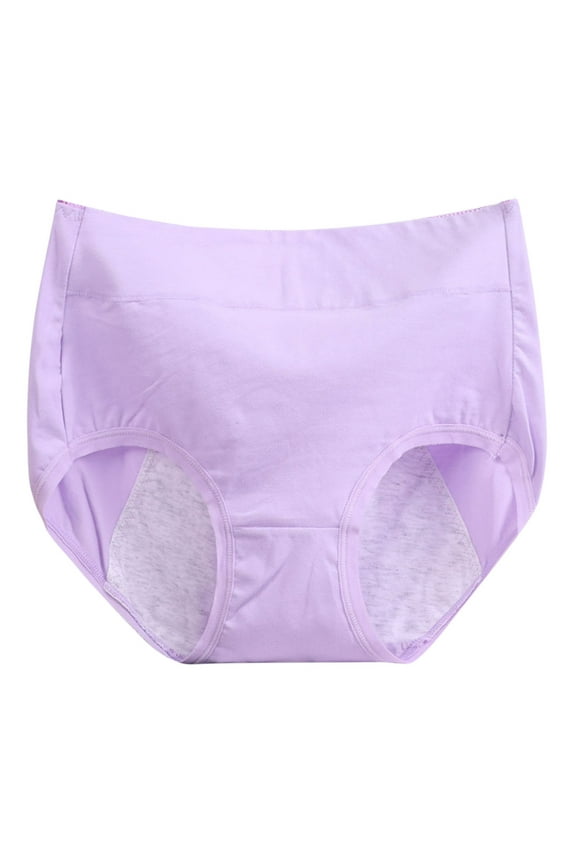 Womens Plus Size Cotton Briefs High Waisted Period Underwear Soft Stretch Full Coverage Panties