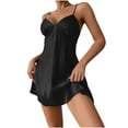thumbnail image 1 of Kaemgyyd Womens Satin Nightgown Sexy Silk Spaghetti Strap Sleep Dress Comfy Soft Sleeveless Flowy A Line Mini Dresses, 1 of 7