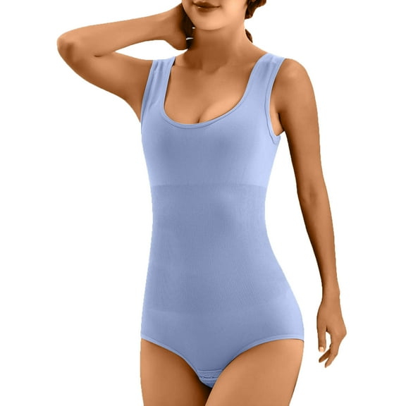 Kaemgyyd Womens' Seamless Shapewear Comfortable Stretch Square Collar Sleeveless Butt Lifter Bodysuit Romper