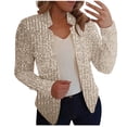 thumbnail image 1 of Kaemgyyd Womens Sequin Jacket Sparkly Long Sleeve Fashion Outerwear Tops Casual Open Front Party Glitter Coat Clubwear, 1 of 6