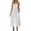 thumbnail image 1 of Kaemgyyd Womens Summer Dresses Fashion Spaghetti Straps Sleeveless Midi Dresses Casual Smocked A-Line Sundress with Pockets, 1 of 7