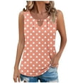 thumbnail image 1 of Kaemgyyd Womens Summer Tops Casual Crew Neck Sleeveless Pleated Spring Outfits Polka Dot Hollow out Dressy Work Shirt, 1 of 6