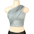 thumbnail image 1 of Kaemgyyd Womens Summer Tops One-Shoulder Solid Crop Shirt Clubwear Fashion Sleeveless Ruched Going out Clothes for Party, 1 of 4