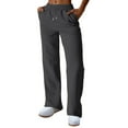 thumbnail image 1 of Kaemgyyd Womens Sweatpants Fall Loose Athletic Running Straight Leg Sweat Pants Drawstring High Waist Solid Color Trousers, 1 of 4