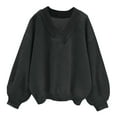 thumbnail image 1 of Kaemgyyd Womens Sweatshirts Long Sleeve V Neck Drop Shoulder Pullover Tops Oversized Casual Fall Clothes Vintage, 1 of 6