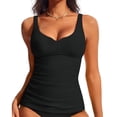 thumbnail image 1 of Kaemgyyd Womens Tankini Set Two Piece Swimsuit Scoop Neck Slimming Swim Top Bathing Suit with Bottoms Color Block Swimwear, 1 of 5