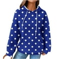 thumbnail image 1 of Kaemgyyd Womens Tops Tunics Casual Long Sleeve Hoodie Polka Dots Pullover Loose Drawstring Fashion Clothing Sweatshirts, 1 of 6