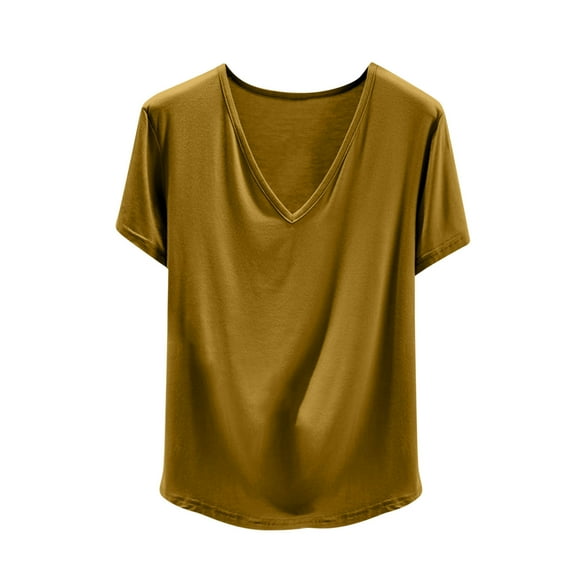 Kaemgyyd Womens Tshirt Soft Comfy V Neck Sleepshirts Loose Casual Nightshirt for Women Solid Basic Fall Tops Loungewear
