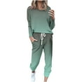 thumbnail image 1 of Kaemgyyd Womens Two Piece Outfits Casual Plus Size Sweatsuits Tracksuit Crew Neck Tops Matching Drawstring Jogger with Pockets, 1 of 1