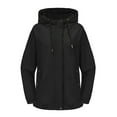 thumbnail image 1 of Kaemgyyd Womens Waterproof Rain Coat Lightweight Button Jacket Outdoor Hooded Windbreaker Zip up Outwear with Pockets, 1 of 7