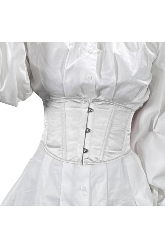 Womens Wide Corset Elastic Waist Belt Stain Slik Solid Color Corset Belts for Women Vintage Belt for Dresses