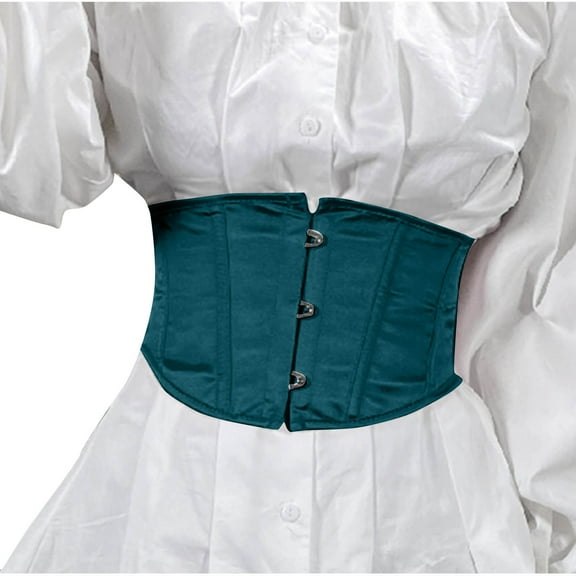 Kaemgyyd Womens Wide Corset Elastic Waist Belt Stain Slik Solid Color Corset Belts for Women Vintage Belt for Dresses