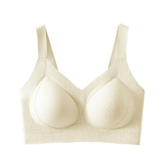 Kaemgyyd Womens Wireless Bra Full Coverage Seamless Solid Support Push up Bras No Underwire Comfort V Neck Everyday Bralettes