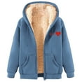 thumbnail image 1 of Kaemgyyd Womens Zip up Hoodies Sherpa Lined Fleece Thermal Jacket with Pocket Full Zip Winter Warm Thick Coats Outwear, 1 of 7