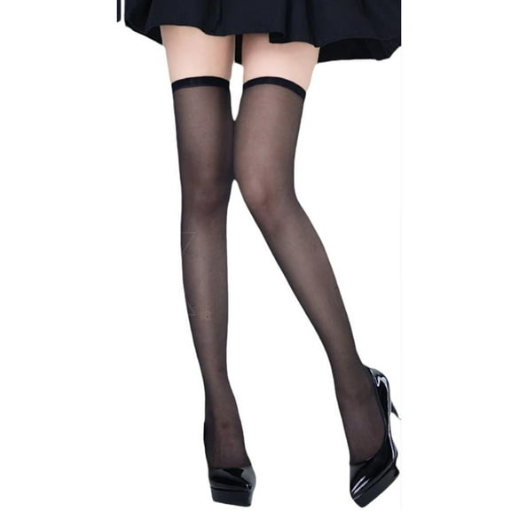 Kaemgyyd Womens over the Knee Socks See Through Solid Color Stockings Stretch Support Thigh High Stockings Accessories for Women