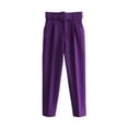 thumbnail image 1 of Kaemgyyd Work Pants for Women Lounge Elegant High Waist Belted Trousers Taper Leg Office Solid Color Pants with Pockets, 1 of 3