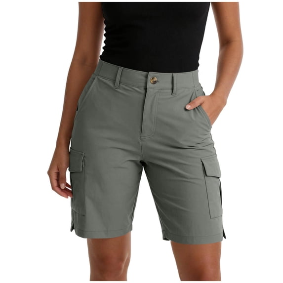 Kaemgyyd Workout Shorts Women Casual Athletic Hiking Sweat Shorts Stylish Elastic High Waist Chino Cargo Shorts with Pockets
