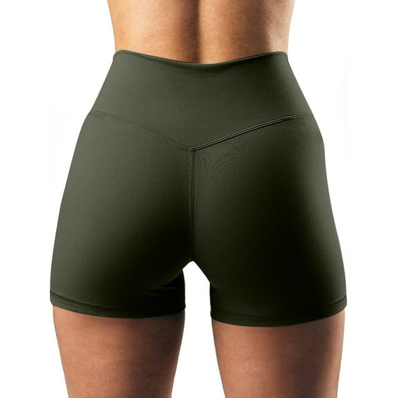 Kaemgyyd Workout Shorts for Women Cross Waist Active Gym Stretchy Yoga Shorts Breathable Butt Lifting Compression Shorts