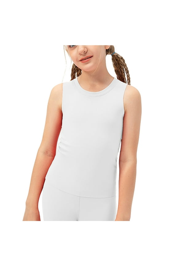 Workout Tank Tops for Children Girls Lightweight Quick Dry Athletic Shirts Clothes Teens Sports Sleeveless Tee 4-12 Y